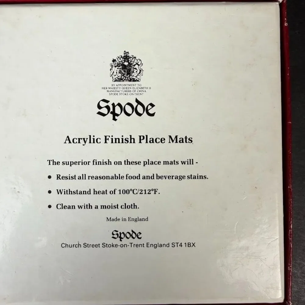 Set of 6 Spode Christmas Tree Cork/Acrylic Finish 4.25 in Coasters, Made England